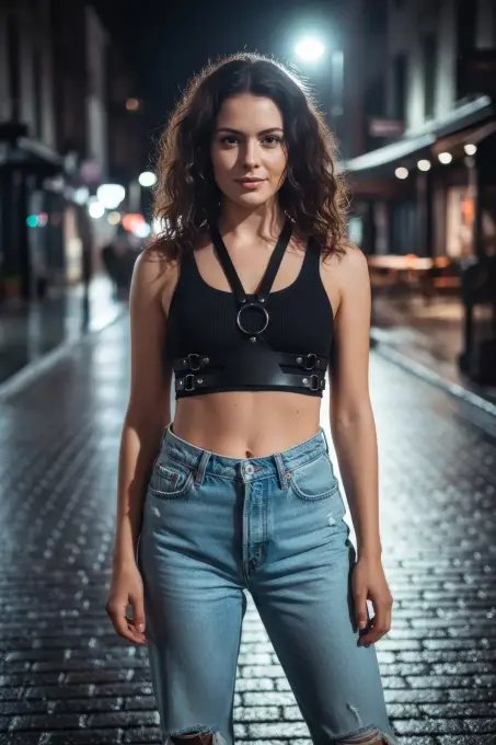 Siyah Kadın Kemer Deri O Halka Detaylı Harness - APFT20 - Angels Passion (1)