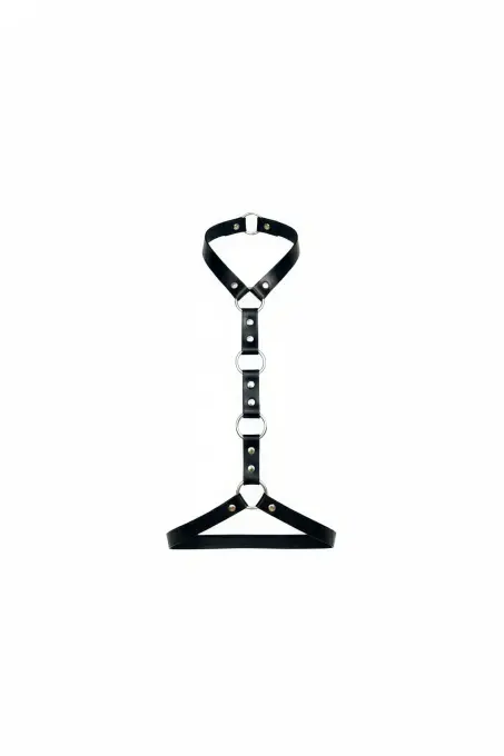 Siyah Kadın Kemer Deri O Halka Detaylı Vücut Aksesuarı - APFT307 - 1