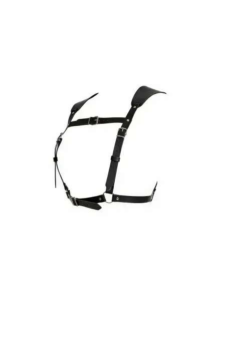 Siyah Kadın Kemer Deri Omuz Detaylı Vücut Aksesuarı - APFT1269 - 1