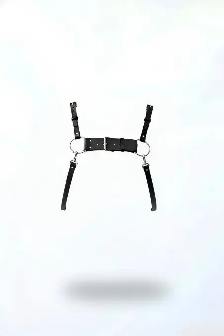 Siyah Kadın Kemer Deri Tokalı Halka Detaylı Vücut Kemer - APFT1094 - 1