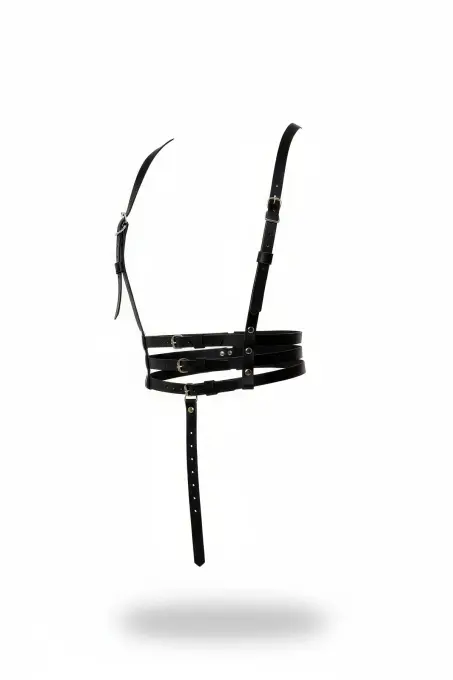 Siyah Kadın Kemer Deri Tokalı Vücut Aksesuarı - APFT178 - 1