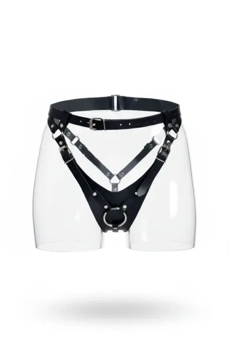 Siyah Kadın Kemer Deri Vücut Tokalı Aksesuar - APFT1281 - 1