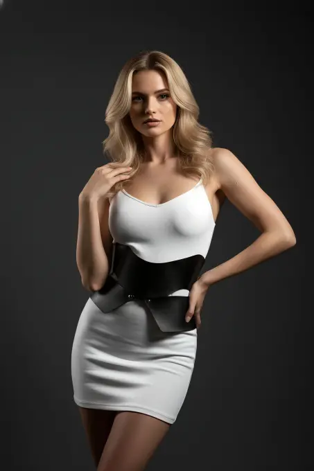 Siyah Kadın Kemer Geniş Kalın Yapılı Bel Aksesuarı - APFT1425 - 1