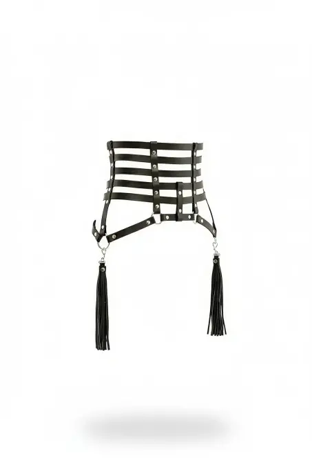 Siyah Kadın Kemer Geniş Korse Stil Çoklu Şeritli - APFT408 - 1