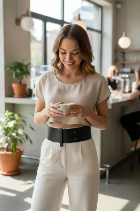 Siyah Kadın Kemer Kalın Bel Korse Aksesuarı - APFT1117 - 2