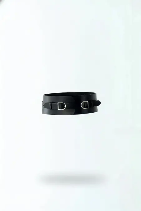 Siyah Kadın Kemer Kalın Deri Bel Aksesuarı - APFT875 - 1