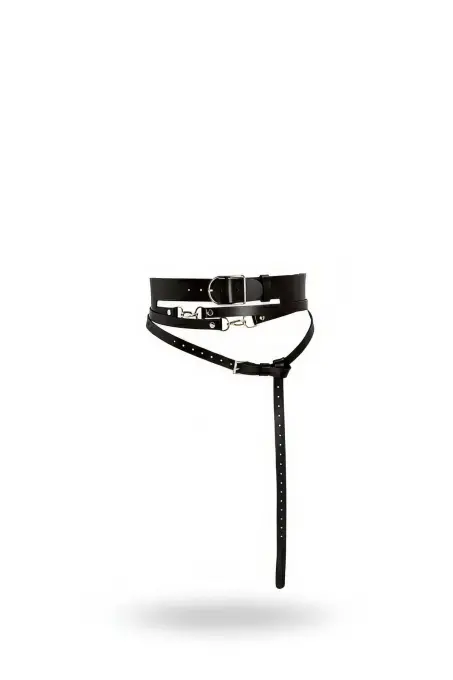 Siyah Kadın Kemer Kalın Metal Tokalı Bel Aksesuarı - APFT1129 - 1