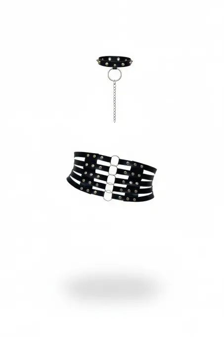 Siyah Kadın Kemer Kalın Zımbalı Korse Bel Kemeri - APFT492 - 1