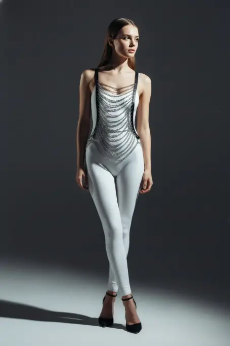 Siyah Kadın Kemer Katmanlı Zincir Detaylı Vücut Aksesuarı - APFT399 - Angels Passion (1)