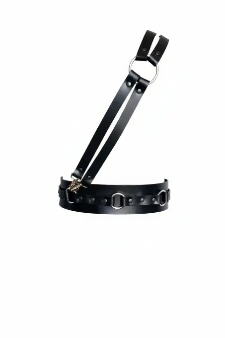 Siyah Kadın Kemer O Halka Detaylı Suni Deri Vücut Kemeri - APFT915 - 1