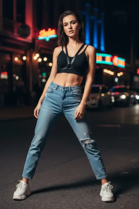 Siyah Kadın Kemer O Halka Detaylı Vücut Aksesuarı - APFT131 - 2