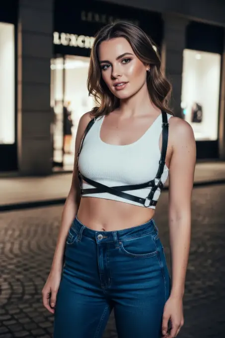 Siyah Kadın Kemer Suni Deri Çapraz Vücut Aksesuarı - APFT204 - 1