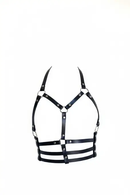 Siyah Kadın Kemer Suni Deri O Halka Detaylı Vücut Aksesuarı - APFT760 - 1