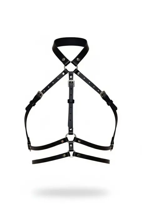 Siyah Kadın Kemer Suni Deri Yaka Detaylı Vücut Aksesuarı - APFT119 - 1