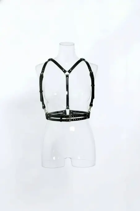 Siyah Kadın Kemer Vücut Aksesuarı Ayarlanabilir Tokalı - APFT1113 - 1