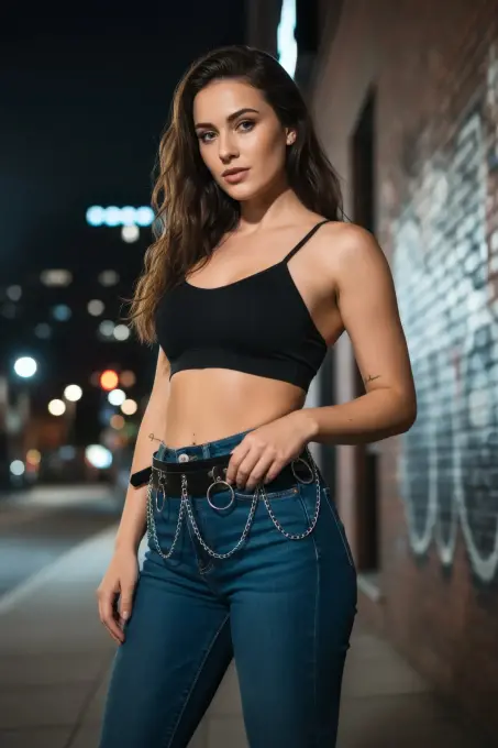 Siyah Kadın Kemer Zincir Detaylı Halkalı Bel Aksesuarı - APFT639 - 2