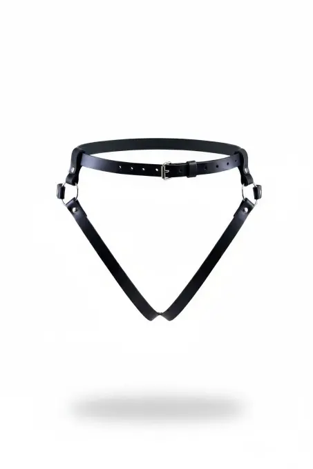 Siyah Tanga - Külot Deri Tokalı Vücut Jartiyeri - APFT1007 - 1