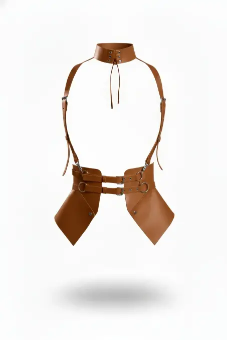 Taba Kadın Kemer Boyun Detaylı Deri Korse Yelek - APFT622 - 1