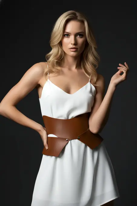 Taba Kadın Kemer Geniş Asimetrik Bel Aksesuarı - APFT1425 - 2