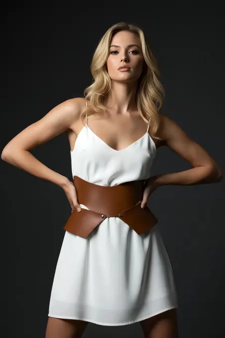 Taba Kadın Kemer Geniş Asimetrik Bel Aksesuarı - APFT1425 - 3