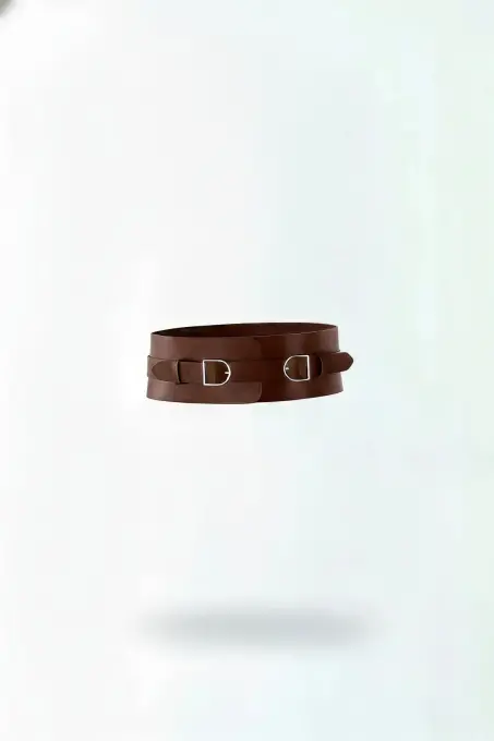 Taba Kadın Kemer Kalın Çift Tokalı Bel Aksesuarı - APFT875 - 1