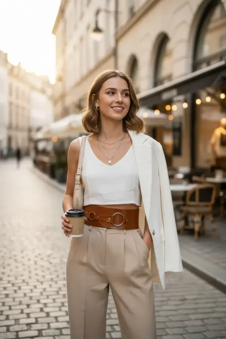 Taba Kadın Kemer Kalın Halka Tokalı Yüksek Bel - APFT920 - 5