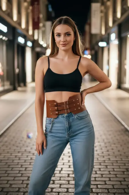 Taba Kadın Kemer Kalın Üç Tokalı Geniş Bel Aksesuarı - APFT618 - 3