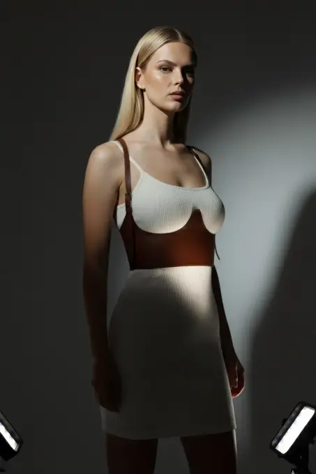 Taba Kadın Kemer Korse Kesimli Omuz Detaylı Suni Deri - APFT614 - Angels Passion (1)