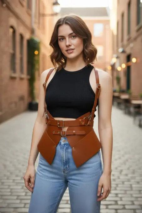 Taba Kadın Kemer Korse Tipi Omuz Detaylı Geniş Bel Aksesuarı - APFT616 - Angels Passion (1)