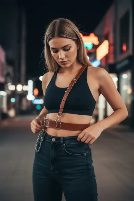 Taba Kadın Kemer Omuz Detaylı Metal Tokalı - APFT620 - Angels Passion (1)