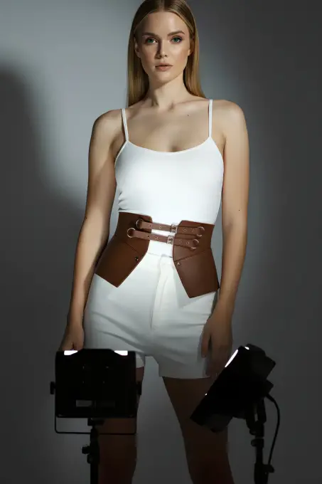 Taba Kadın Kemer Suni Deri Çift Tokalı Kalın Kemer - APFT611 - Angels Passion (1)