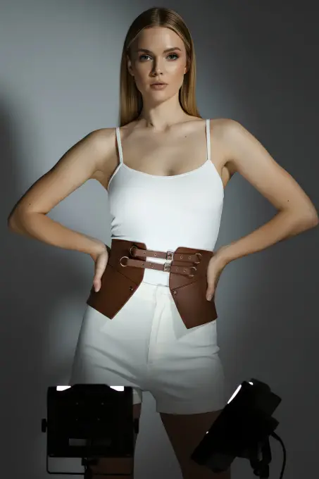 Taba Kadın Kemer Suni Deri Çift Tokalı Kalın Kemer - APFT611 - 4