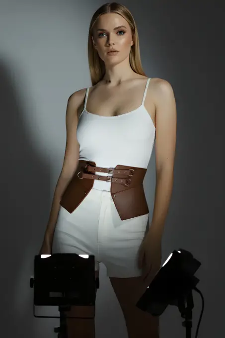 Taba Kadın Kemer Suni Deri Çift Tokalı Kalın Kemer - APFT611 - 8