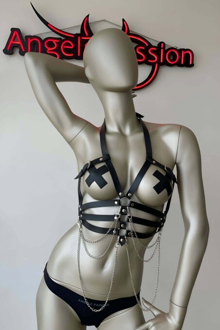 Yeni İç Giyim Deri Fantazi Modeller, Seksi Deri İç Giyim - APFT9 - 4