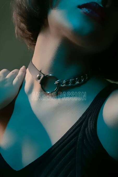 Zincirli Deri Choker, Zincir Detaylı Seksi Choker - APFT590 - 3