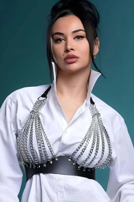 Zincirli Göğüs Seksi Harness - APFT964 - 1