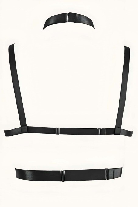Zincirli Seksi Lastik Göğüs Harness - APFT926 - 4